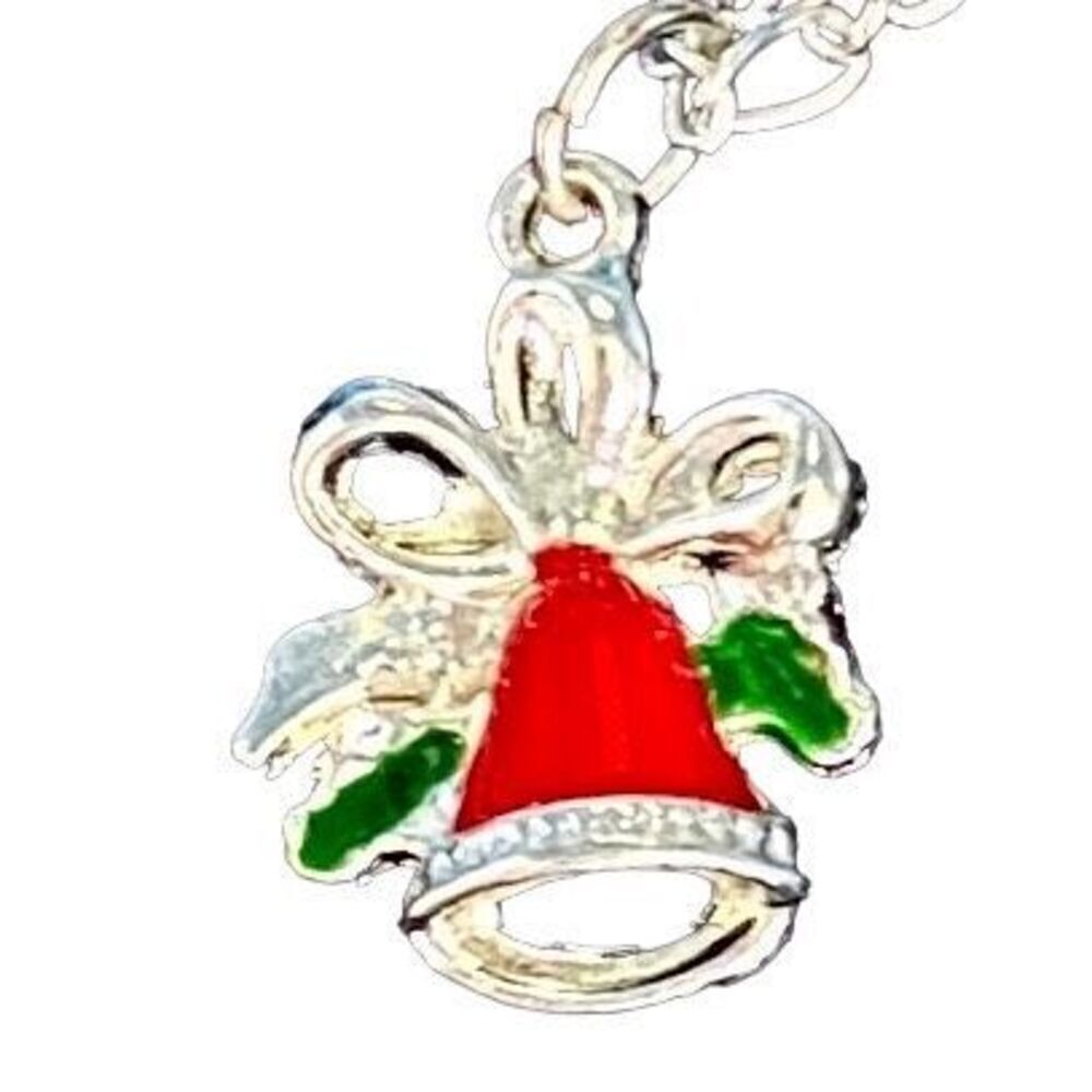 ATG Sterling 925 Silver Christmas Bell Necklace.